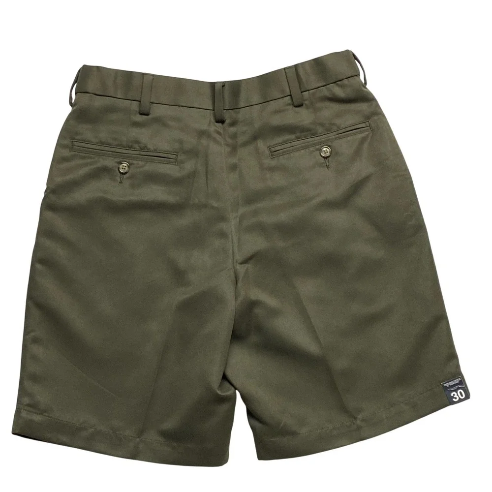 Roundtree & Yorke Travel Smart Mens Pleated Shorts‎ Expander Waistband 30 NWT